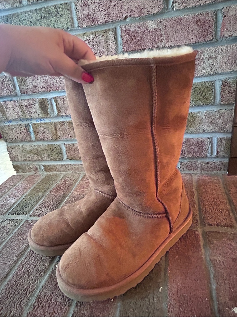 UGG Classic Tall Suede Boots in Chestnut - Picture 2 of 2